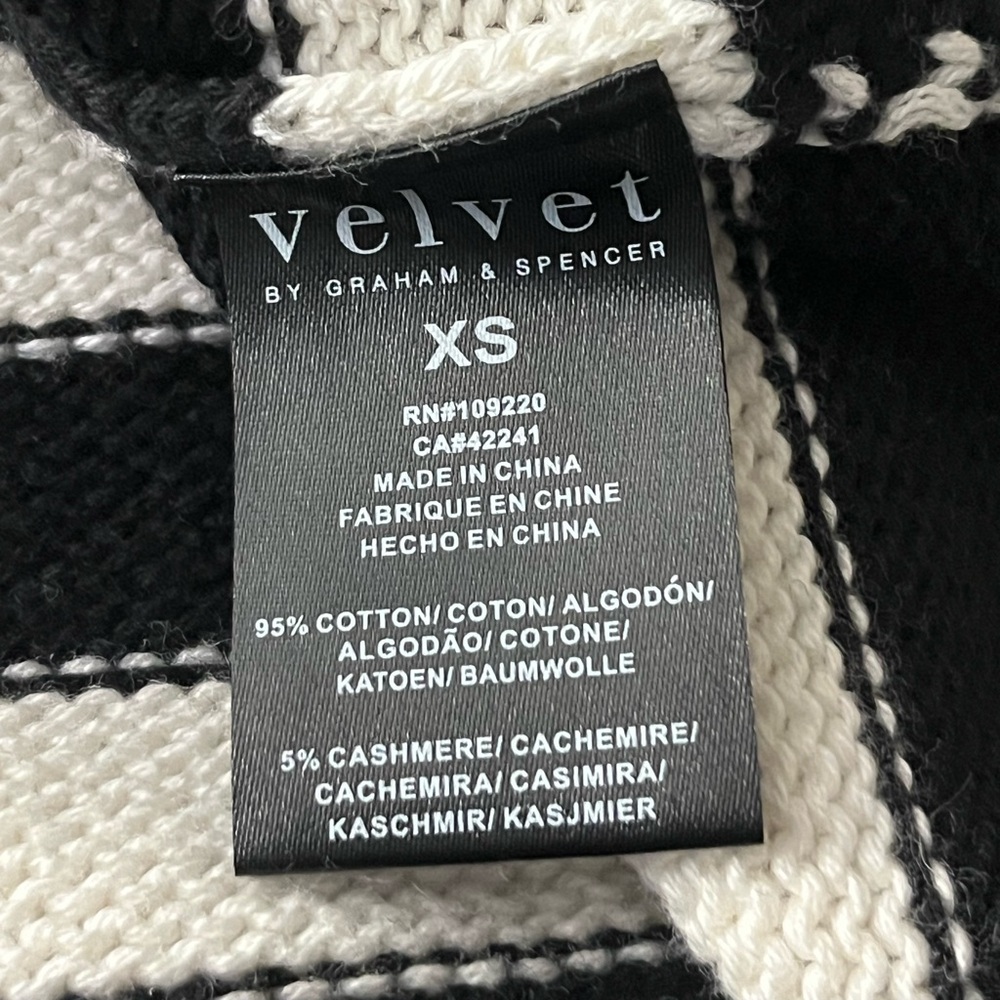 Velvet Lex cotton cashmere striped sweater NWT new size XS - Picture 15 of 16